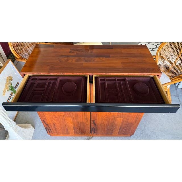 1980s Black & Brown 1970's Highboy by Maurice Villency Made in Belgium For Sale - Image 5 of 9