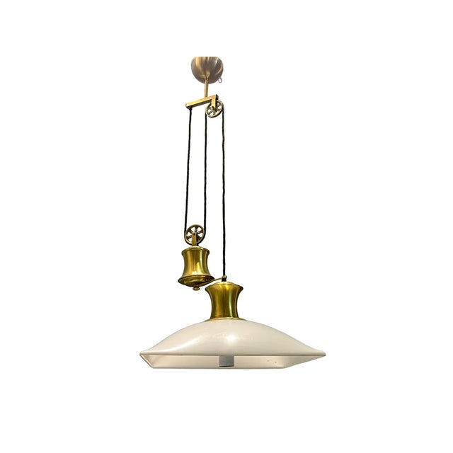 Gold Italian Brass Light Pendant, 1980s For Sale - Image 8 of 8