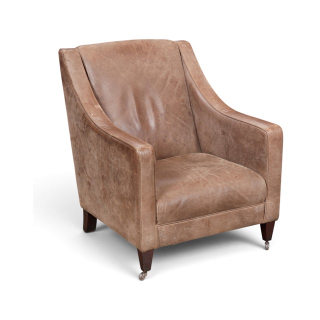 Mid-Century Modern Vintage Tetrad International British Shelby Sloped Arm Leather Club Chairs - A Pair For Sale - Image 3 of 11