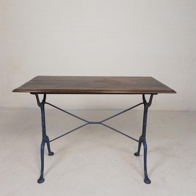 Bistro Table with Oak Top, 1930s For Sale - Image 11 of 18