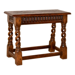 English Oak Joint Stool, Circa 1900 For Sale