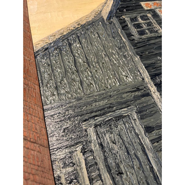 Mid-Century Modern 1962 Oil on Canvas Painting “Chinese Masonic Temple" by Andrew William Vachon s.j. For Sale - Image 3 of 7