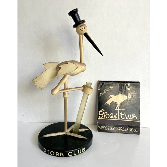 1940's Stork Club Figurative Bud Vase With Large Matchbook For Sale - Image 4 of 11