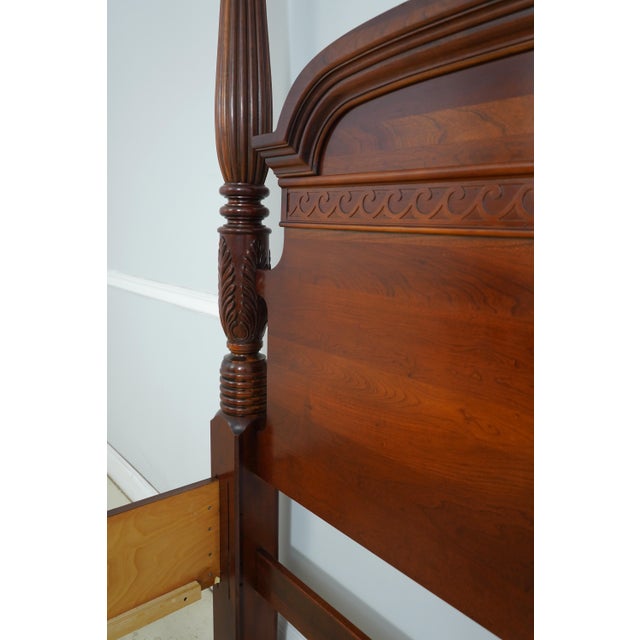 Pennsylvania House Cherry Carved King Size Poster Bed For Sale - Image 11 of 18