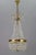 Vintage Brass and Crystal Glass Basket Chandelier For Sale - Image 15 of 15