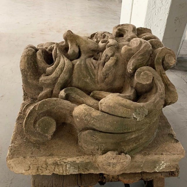 Sculpture Materials 1920s Large Carved Garden Gargoyle Alto Relief Sculpture For Sale - Image 7 of 11