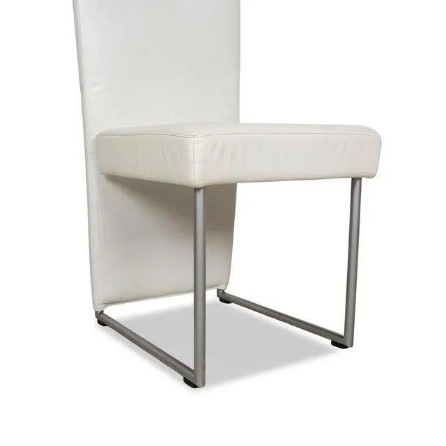 7400 Leather Chairs in White from Rolf Benz, Set of 4 For Sale - Image 4 of 12
