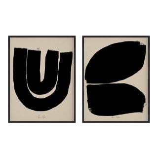 Contemporary Minimalist Abstract Prints, Framed - a Pair For Sale