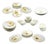 1950s Mid-Century Modern "Tiger Iris" & "Tiger Lily" China Dish Set by Winfield Pottery, Set of 43 For Sale