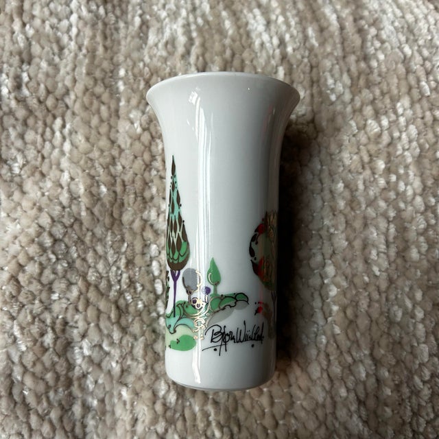 Ceramic Vintage Rosenthal Germany Bjorn Wiinblad Lyre Night Music Porcelain Bud Vase For Sale - Image 7 of 7