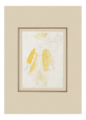 Theatrical Figure Mixed Media on Paper by Eugène Berman