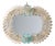 Small Vintage Venetian Murano Glass Wall Mirror with Turquoise Flowers, 1950s For Sale