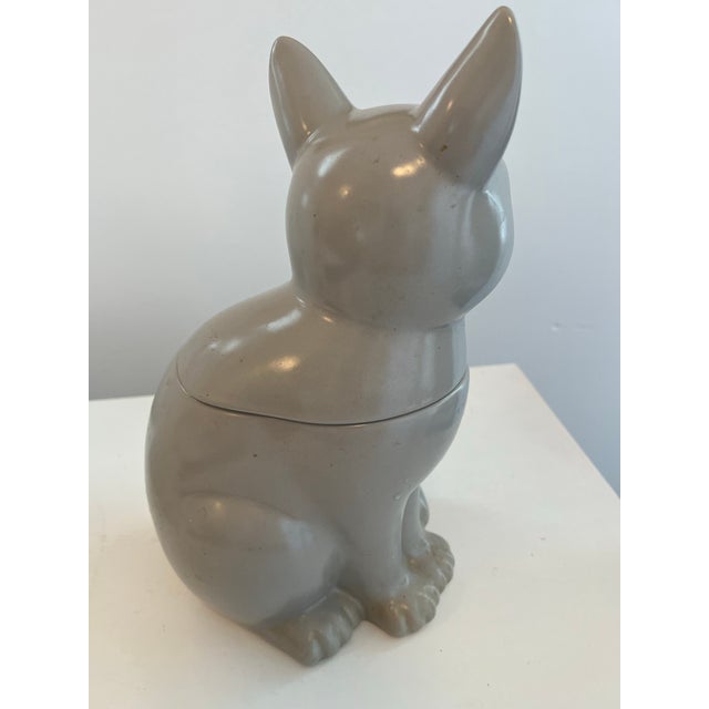 1980s Gray Stoneware Cat Cookie Jar, For Sale In New York - Image 6 of 9