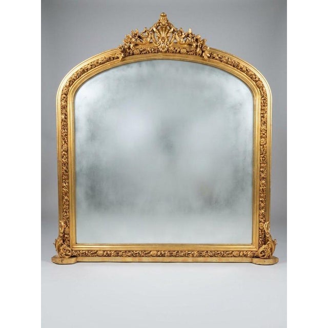 Victorian Style Giltwood Overmantel Mirror For Sale - Image 4 of 4
