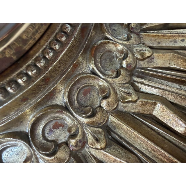 Syroco Wood 1960s Vintage Syroco Gold Sunburst Wall Clock 8 Day Jeweled (As Is Decorative) For Sale - Image 4 of 5