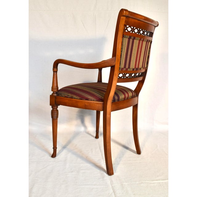 Chestnut Regency Style Mahogany Armchair Crafted in Italy For Sale - Image 8 of 12