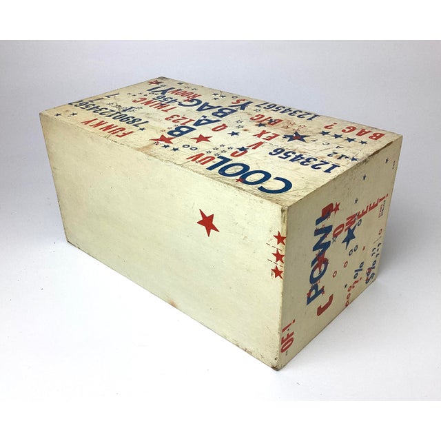 Vintage Mid-Century Folk Art Decorated Wooden Box With 3 Draws For Sale - Image 4 of 7