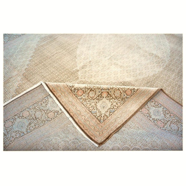 Textile Antique Persian Tabriz Wool 10x14 Tan, & Brown Handmade Area Rug #9901536 For Sale - Image 7 of 8