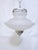This chic vintage pendant light, it has decorative metal fittings and and frosted and transparent glass shade that is...