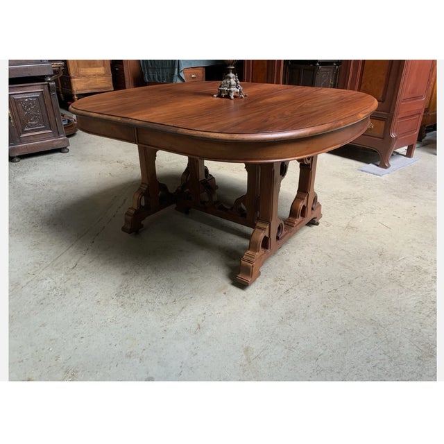 Antique Art Nouveau Dining Set with Extendable Table and Chairs, 1910, Set of 7 For Sale - Image 6 of 12