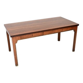 Vintage Danish Desk with Leather Trim, 1930s For Sale