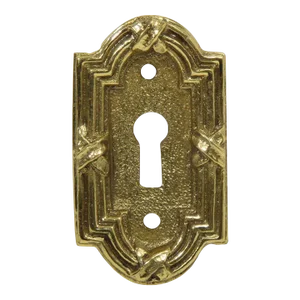 Late 20th Century Yale & Towne Brass Arched Rectangle Door Keyhole Cover