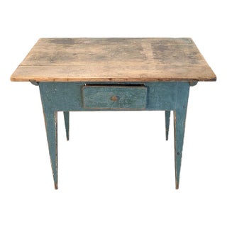Swedish Blue Antique Side Table For Sale