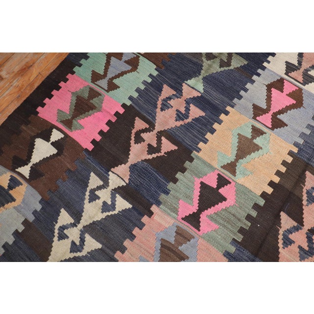 Textile Vintage Tribal Turkish Kilim - 6'2" x 10'2" For Sale - Image 7 of 10