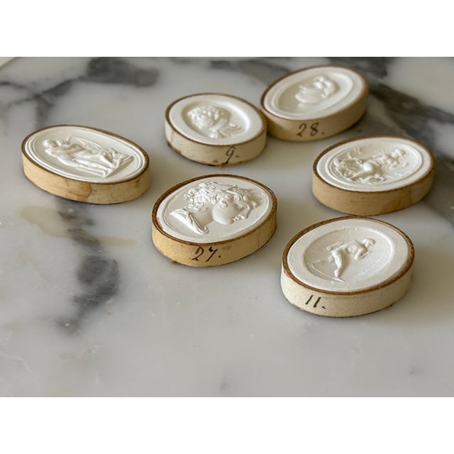 Grand Tour Antique Italian Grand Tour Plaster Intaglios - Set of 6 (Group #13) For Sale - Image 3 of 12