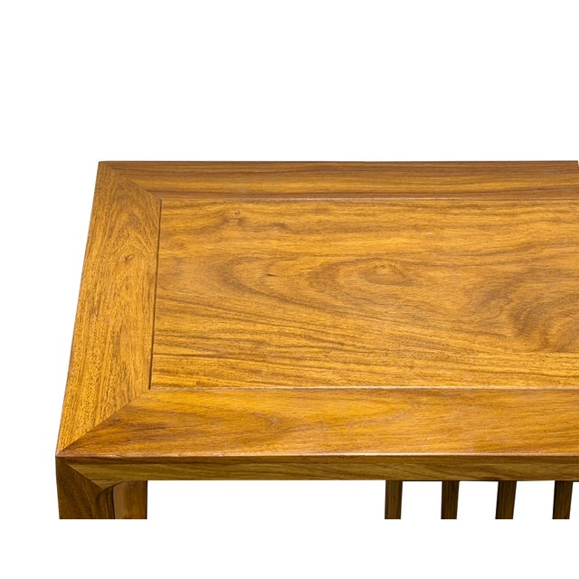 Solid Wood Light Brown Minimalistic Low Bench Coffee Table For Sale - Image 11 of 13