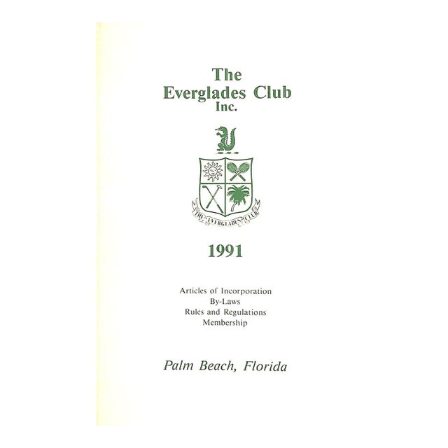 The Everglades Club 1991 Members Annual For Sale
