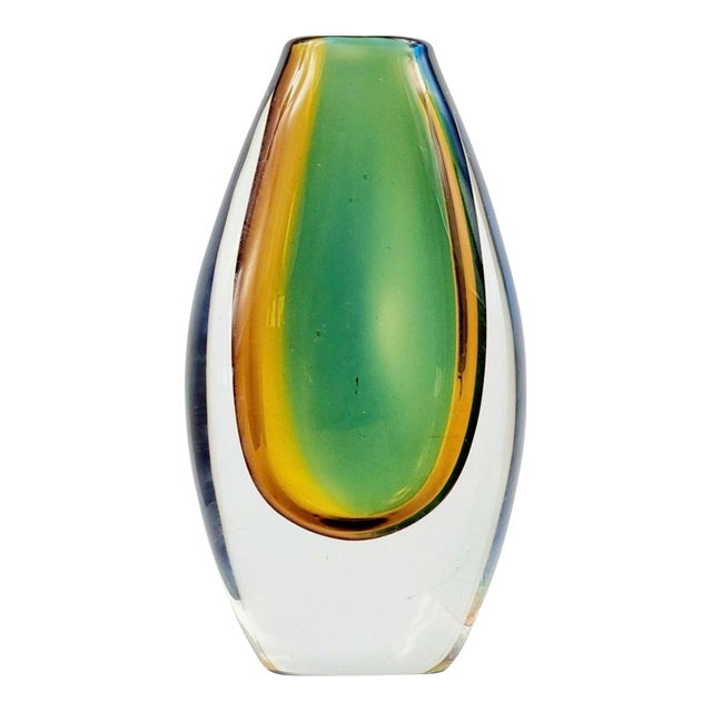 Mid-Century Sommerso Art Glass Vase by Vicke Lindstrand for Kosta, Sweden, 1960s For Sale