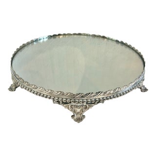 Early 1900’s Victorian Eureka Silver Co. Silver Plate Mirror Plateau Centerpiece For Sale