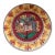 Vintage Hand-Painted Mediterranean Terracotta Wall Accent Plate With Bird & Tulip Motif For Sale