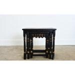 Three wooden nesting tables have been recently updated with new paint of ebonized effect and pasted découpage fish. These...