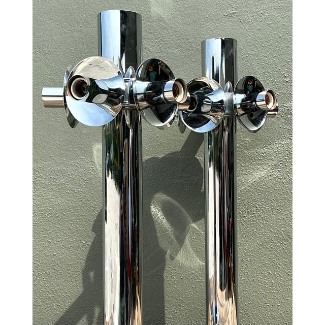 Vintage Polished Chrome Lamps After Sonneman - A Pair For Sale In West Palm - Image 6 of 12