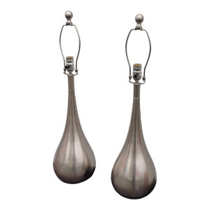 Late 20th Century Metal Teardrops Shaped Table Lamps - a Pair