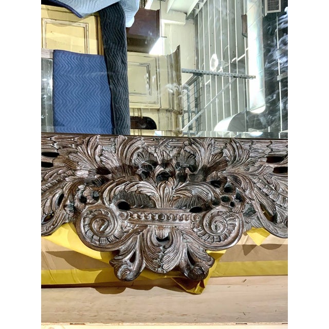 Brown Vintage Monumental Rococò Style Rectangular Wall Mirror For Sale - Image 8 of 18