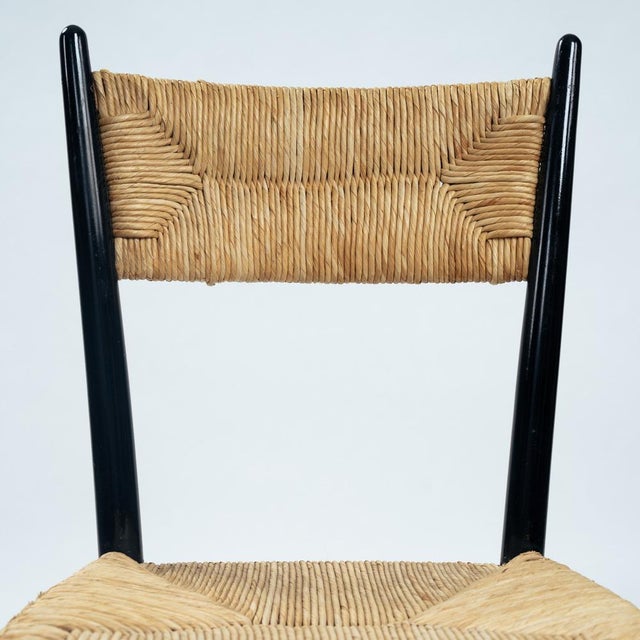 Spinetto Dining Chairs in Ebonised Straw by Chiavarine Fratelli, 1950s, Set of 4 For Sale - Image 14 of 18