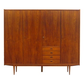 Vintage Scandinavian Four-Door Wardrobe in Teak, 1960s For Sale