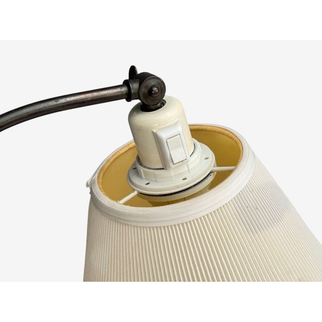 1940s Swedish Modern, Floor Lamps, Burl, Ebonized Wood, Fabric - a Pair For Sale - Image 9 of 13
