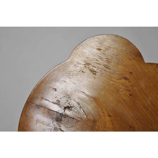 Vintage Art Deco Style Burr Walnut Curved Leg Pedestal One Drawer Side Table For Sale - Image 12 of 16
