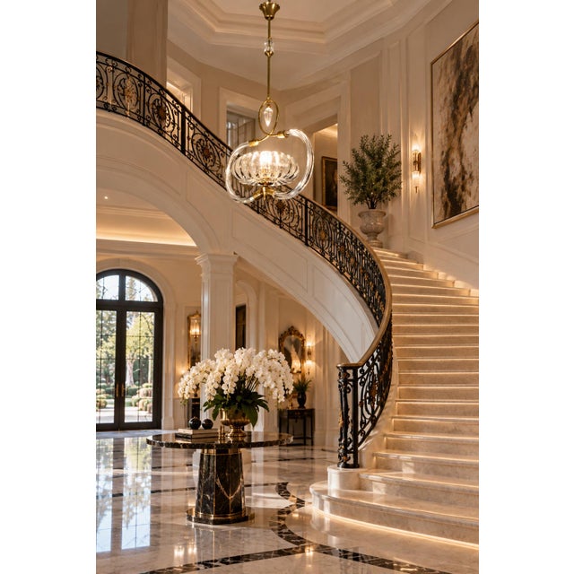 Glass 1940s Amazing Art Decò Clear Murano Glass Chandelier by Seguso For Sale - Image 7 of 13