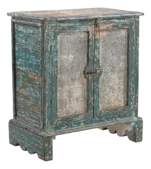 Antique Indian Painted Food Cabinet