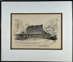 Vintage Architectural Drawing Superintendent’s House – Ink Rendering