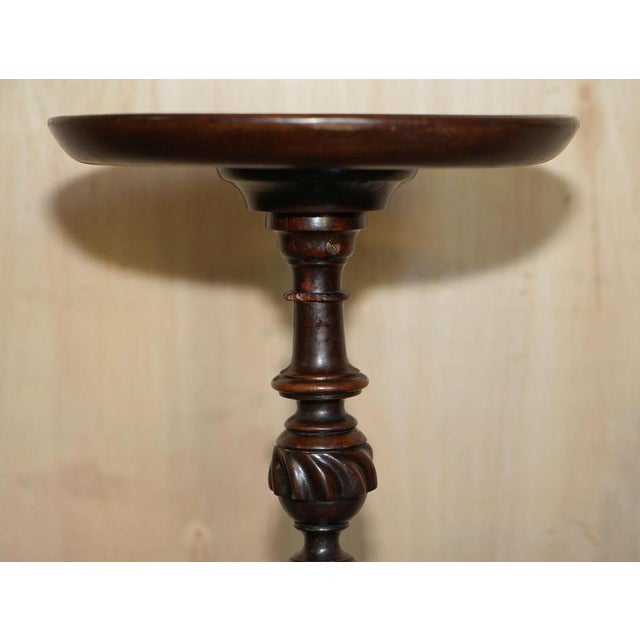Small Antique Sheraton Revival Hardwood Tripod Side Table For Sale - Image 5 of 15