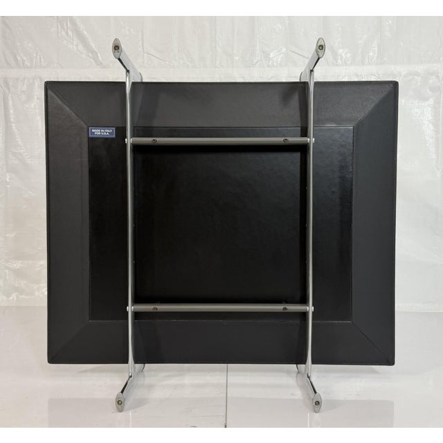1980s Antonio Citterio for B&b Italia Leather, Aluminum & Glass Coffee Table For Sale - Image 13 of 18