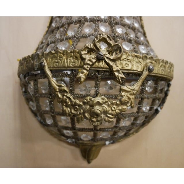 1960s Vintage Bronze and Glass Wall Lights, 1950s, Set of 2 For Sale - Image 5 of 10