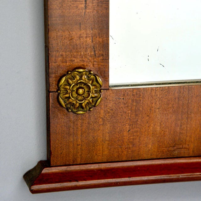 19th Century Empire Style Ormolu and Mahogany Framed Wall Mirror For Sale - Image 4 of 10