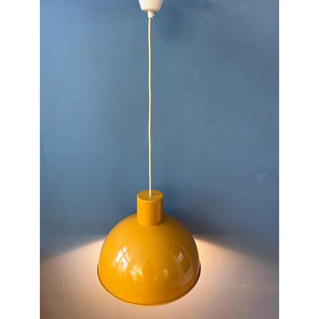 Yellow Yellow Enamel Pendant Lamp by Joe Hammerborg for Fog & Mørup For Sale - Image 8 of 13